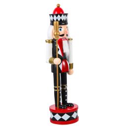 Miniatures Standing Drum Nutcracker Window Decorations Wood Xmas Nutcrackers Puppet Christmas Traditional Wooden Craft Gift