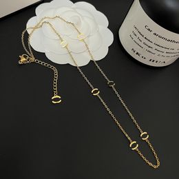 Fashion Designer Necklaces Chain Brand Letter Pendants Womens 18k Gold Stainless steel Link Chains Necklaces Wedding Jewellery Gift