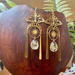 Dangle Chandelier Moth charm earrings womens Jewellery Bohemian accessories hollow butterfly pendant gold-plated ear hook beautiful earrings XW