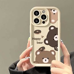 Cell Phone Cases Cute Bear Phone Case For phone 11 Cases phone 14 13 15 Pro Max 12 XR XS X 7 8 Plus SE 2020 15promax Soft Silicon Fundas Covers