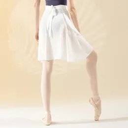 Stage Wear Ballet Skirt Women Long Wrap Chiffon Adult Tutu Fairy Lace Up Dance Ballerina Dancewear Dress