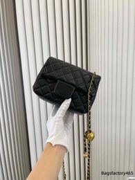 CHANEI Women Rhinestone Golden Globe Classic Flap Shoulder Bag Fashion Lattice Leather Quilted Adjustable Chain Mini Luxury Designer Crossbo