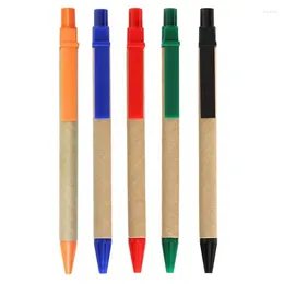 10Pieces Retractable Ballpoint Pen Paper Rod Black Ink Write Smoothly Signature For School Office