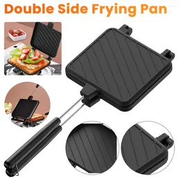 Pans Double Sided Frying Pan Non Stick Sandwich Toast Maker Aluminium Alloy Flip Grill With Handle Kitchen Cookware BBQ Tools
