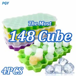 Tools 4/2/1PCS Silicone Ice Cube Mould Largecapacity Ice Trays Box BPA Free Reusable Ice Maker Food Grade Ice Maker with Lids Whiskey