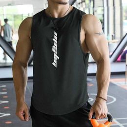 Men's Tank Tops Men Jogger Vest Summer New Mesh Gyms Quick Dry slveless Tshirt Male Running Bodybuilding sports Tank Tops T240505