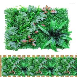 Decorative Flowers Artificial Grass Wall Panels Mat Fake Plant Foliage Hedge Lawn Mats Greenery Faux Shrubs Topiary