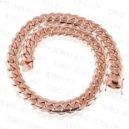 Kibo Hip Hop Real Pure 14k Solid Gold Cuban Link Chain for Mens Necklace Miami