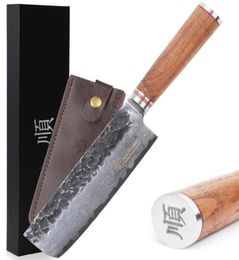 Sunlong 65Inch VG10 67 Layers Hammered Damascus Nakiri Knife Japanese Vegetable Chefs Knife straight Walnut Wood Handle78852918822659