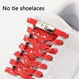 Shoe Parts 1 Pair Flat Shoelaces For Sneakers Elastic Laces Without Ties Casual Shoes Men And Women Lazy Lace Rubber Band