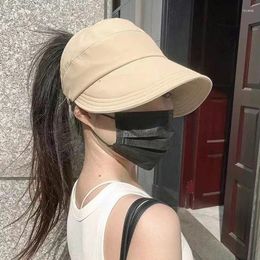 Berets Women's Visors Fashion Sun Protection Hats Creative Face Mask Hook Design Product Summer Hat Apparel Accessorie