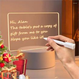 Table Lamps Creative Led Night Light Note Board Message With Pen USB Power Decor Lamp Gift For Children Girl Friend Bedroom