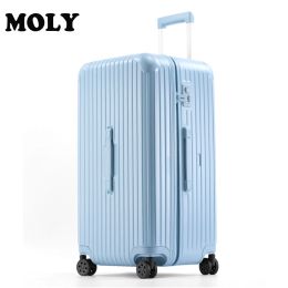 Luggage 2023 MOJY Factory Direct Sales Private Customization Blue Aluminium 26 Inch Luxury Travel Suitcases Organizer With Rollers