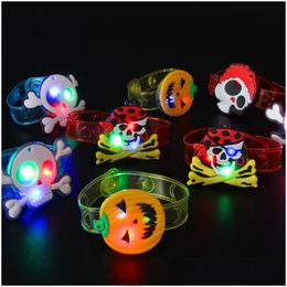 Christmas Decorations Bracelet Sile Wristband Decoration Glow Watch Band Led Luminous Toys Kids Wrist Strap Halloween Party Supplies Dhego