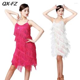 Stage Wear Women's Sequins Latin Dance Dress 1920s Tassel Flapper Ladies Gatsby Cocktail Tango Ballroom Dancing Costume