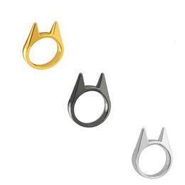 Single Finger Buckle Window Breaker Women's Anti Wolf Men's Outdoor Products Cat Ear Self Defense Ring