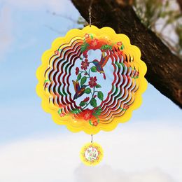 Wind Spinners Hummingbird Large Hanging Outdoor Garden Decoration Metal 3D Sculpture Kinetic Chime Spinner Yard Art Ornaments 240423