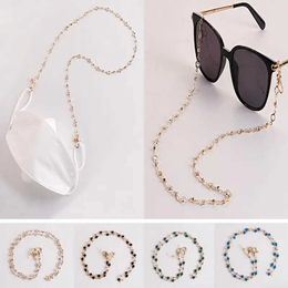 Eyeglasses chains Fashion Eyeglasses Chain Bohemian Crystal Glasses Chain Women Men Heart Pearl Beaded Sunglasses Lanyards Rope Chain Mask Chains