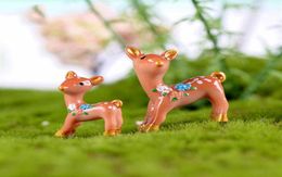 10pcs Resin Craft Fairy Garden Miniatures Bonsai Tools jardin Sika Deer Zakka Terrarium Figurines jardin Gnomes Home Accessories L2074982