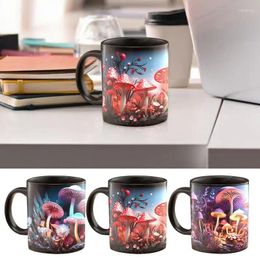 Mugs 350ml Mushroom Coffee Mug Ceramic Travel With 3D Flat Painted Design Novelty For Chocolate Milk Tea