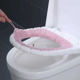 Toilet Seat Covers Toilet Seat Mat Set Bathroom Universal Warm Soft Washable Closestool Mat Seat Case Winter Warmer Mat Pad Bidet Covers