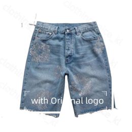 Denim Jeans Shorts Designer Shorts Men's Luxury Casual High Quality Straight Holes Tight Flower Printing Shortpants Slim Hip Hop Street Black Pants Clothing 606