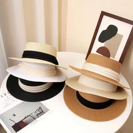 Berets Fashionable Summer Straw Hat Trendy Sun Stylish Women's Collection British Retro For Hiking Outdoor