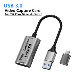 Cards Video Capture Card USB 3.0 to HDMIcompatible USB C Camera Recording Streaming Grabber Recorder for PS3 4 Xbox Nintendo Switch