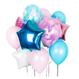 Party Decoration 11pcs/Set Blue Pink Balloons Five-pointed Star Aluminium Foil Birthday Wedding Decorations Baby Shower Supplies