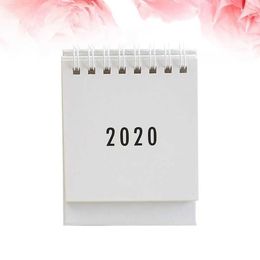 Calendar 2020 Creative Desktop Paper Calendar Mini Table Calendars Desk Coil Calendar DIY Memo Pad Yearly Agenda Organizer(White)