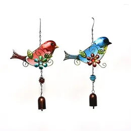 Decorative Figurines Vintage Stained Glass Bird Wind Chimes Outdoor Indoor Metal Suncatcher Doorbell For Window Home Garden Yard Patio Lawn