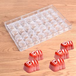 Moulds 32 Cells Love Shape Choc Moulds Polycarbonate Chocolate Molds PC Candy Bake Tray Valentine's Day Confectionery Baking Tools