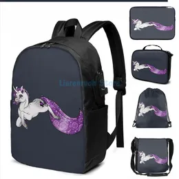 Backpack Funny Graphic Print Space Acecorn USB Charge Men School Bags Women Bag Travel Laptop