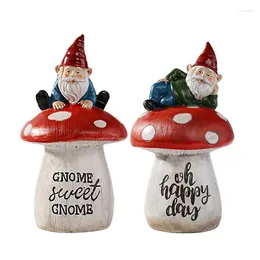 Garden Decorations Gnome Statue Outdoor Decor Mini Cute Mushroom Funny Figurine On Miniature Fairy Gnomes