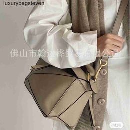 Loeiwe High end Designer Puzle bags for womens Bag New Mini Soft Leather Geometric Bag Spliced with Genuine Leather Womens Bag Crossbody Handheld Original 1to1 logo