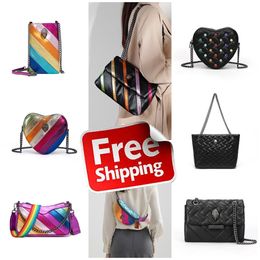 free shipping Designer bag cross body Kurt Geiger Heart bags Luxurys handbag shop rainbow leather Women Shoulder strap bumbag travel chain tote purse clutch blue red