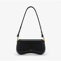 Shoulder Bags Women Brand Design Spring Solid Leather Underarm Bag High Quality Fashion Square Handbag Party Commuter Females