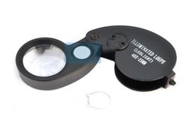 Folding 40X 25mm Glasses Magnifier Jewellery Watch Compact Lupa Led Light Lamp Magnifying Glass Microscope Lupas De Dumento Loupe3756456