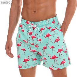 Men's Swimwear Flamingo Print Board shorts mens fashionable swimsuit shorts Trunk sports pants mens short jacket swimsuit childrens fruit beach short boy XW