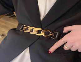 Gold Chain Belt Elastic Silver Metal Waist Belts for Women High Quality Stretch Cummerbunds Ladies Coat Ketting Riem Waistband2520054