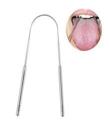 Dental Tongue Scraper Stainless Steel Cleaner Remove Halitosis Breath Coated Tongues Scraping Brush Tools3519463