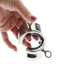 New selling Metal stainless steel Scrotum stretcher magnetic ball stretcher locking Ring BDSM bondage fetish Erotic sex toys M3954271