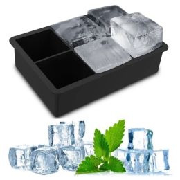 Tools 4/6 Grid Big Ice Food Mould Giant Jumbo Large Food Grade Silicone Ice Cube Square Tray Mould DIY Ice Maker Ice Cube Tray