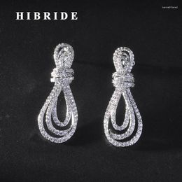 Dangle Earrings HIBRIDE Fashion Design Brilliant Unique Women Bridal Drop Accessories Brincos Jewellery Party Gifts E-934