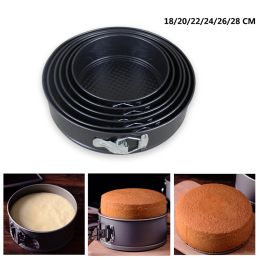 Moulds 18/20/24/26/28 CM Pan Carbon Steel Baking Mould Bakeware Non Stick Spring Form Round Cake Baking Pan Cake Tool Kitchen Gadget