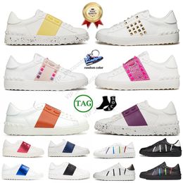 Classical Designer Spikes Open Sneaker Dress Shoes White Black Red Gold Trainers Sac Leather For A Change Plate-forme Low women men flat sneakers Tennis Loafers