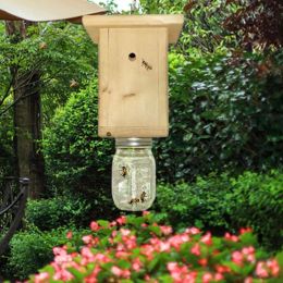 Traps Wooden Carpenter Bee Trap Yellow Honey Bee Trap Wooden Flying Insect Defence Protection