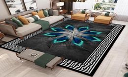 Modern Chinese Style 3D Printed Carpet Living Room Sofa Coffee Table Light Luxury Blanket Home Bedroom Full Bed Mat Carpets3583267