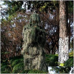 Hunting Sets Camouflage Ghillie Suit Secretive Aerial Shooting Clothes Sniper Suits Clothing For Drop Delivery Sports Outdoors Athleti Dhw5A