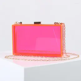 Evening Bags Women's Shoulder Bag Pink Purse Ladies Party Jelly Luxury Handbags Small Clear Clutch Acrylic Transparent Crossbody 2024